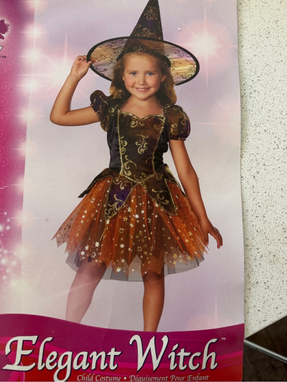 Party City Black, Orange & Purple Star Witch Costume Dress